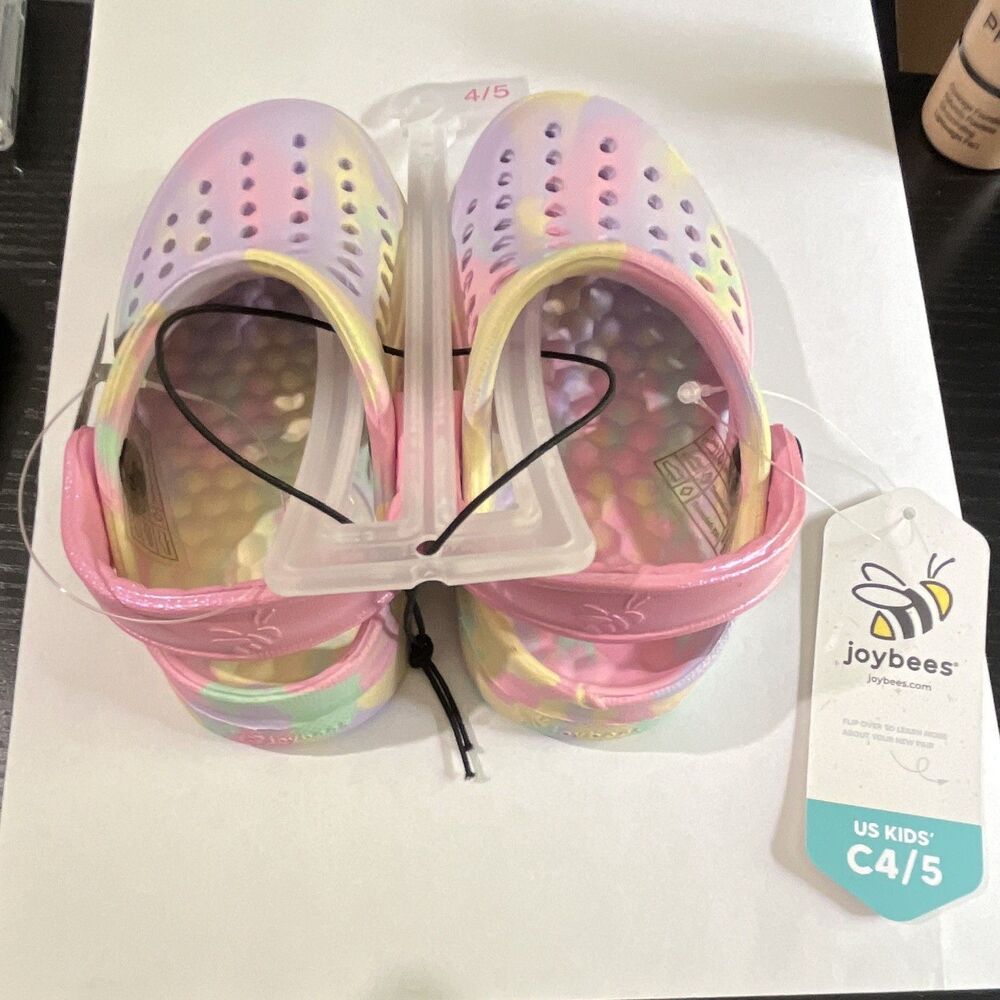 Joybees Kids Active Clog Marbled Ombre Pink Lightweight Slip-On US c4/5